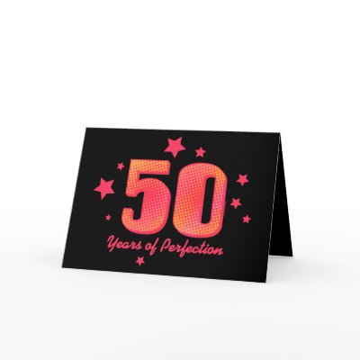 50 Years of Perfection Custom Birthday Card by pinkinkart