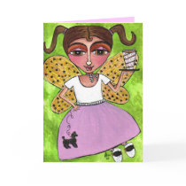 50's Fairy & Poodle Skirt - greeting card