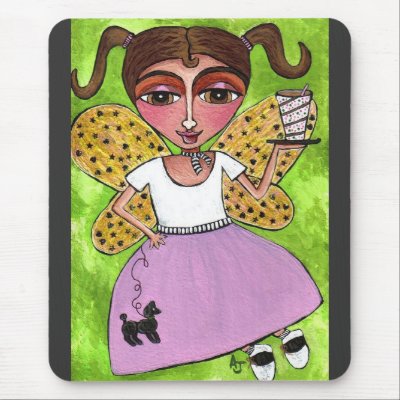 50's Fairy & Poodle Skirt - mousepad by folkartblonde