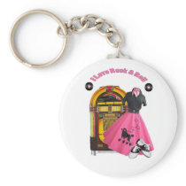50's I Love Rock & Roll Keychain