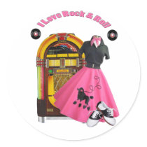 50's I Love Rock & Roll Stickers