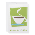 50s Retro Coffe Cup Graphic Come for Coffee Invitation