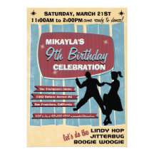 50s Sock Hop Dance Party Invitation