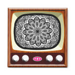 50s TV Living Black and White Fridge Magnet