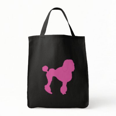 50s Vintage Pink Felt Poodle Canvas Bags by JaZilla