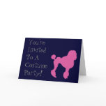50s Vintage Pink Felt Poodle Greeting Card