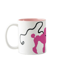 50s Vintage Pink Felt Poodle Coffee Mugs