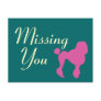 50s Vintage Pink Felt Poodle Post Card