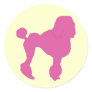 50s Vintage Pink Felt Poodle Round Stickers