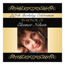 50th-59th Birthday Party Invitations With Photo