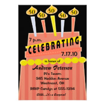 50th - 59th Birthday Party Personalised Invitation