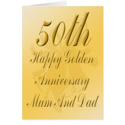 50th Anniversary Card For Mum And Dad Zazzle 1748