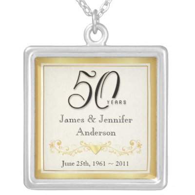 50th Anniversary Elegant Commemorative Pendant by SquirrelHugger
