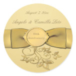 50th Anniversary Gold 1.5" Diameter Round Sticker