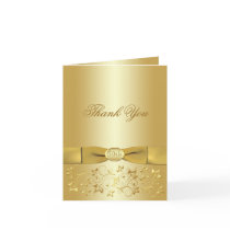 50th Anniversary Gold Floral Thank You Card