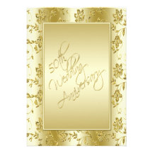 50th Anniversary Gold Glitter II Invitation