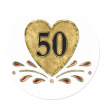 50th Anniversary - Gold Round Sticker