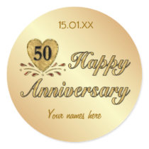 50th Anniversary - Gold Stickers