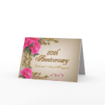 50th anniversary invitation card elegant roses