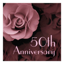 50th Anniversary Invitation - PINK Rose