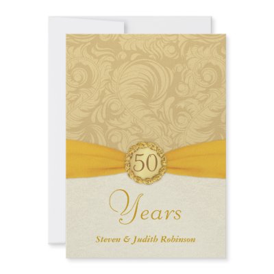 50th Anniversary Invitations- Gold Monogram by SquirrelHugger