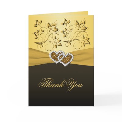 50th Anniversary Joined Hearts Thank You Card by NiteOwlStudio