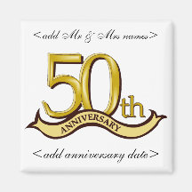 50th Anniversary Party Favours Magnets