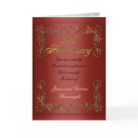 50th anniversary party for parents red satin look cards