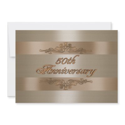 50th anniversary party gold satin invitation by Irisangel