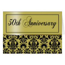 50th Anniversary Party Invitation (Chaucer/golden) Greeting Card