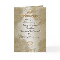 50Th anniversary party invitation gold floral Card