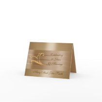 50Th anniversary party invitation gold satin card