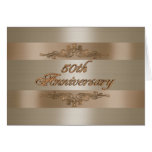 50Th anniversary party invitation gold satin card