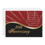 50th anniversary party invitation wedding gold red