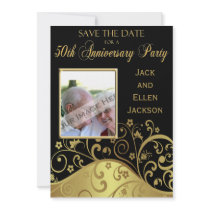 50th Anniversary Party Save the Date With Photo Custom Announcement