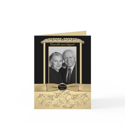 50th Anniversary Thank You Card with Photo Insert by NiteOwlStudio