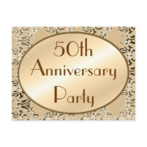 50th Anniversary Vintage Invitation Postcards