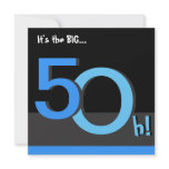 50th Big 5Oh! Birthday Party Invitation -blue