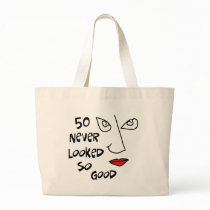 50th birthday, 50 never looked so good! canvas bags