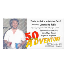 50th Birthday Adventure Party Photo Invitation Personalised Photo Card