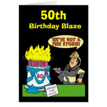 50th Birthday Blaze Card