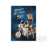50th Birthday card with a motorbike
