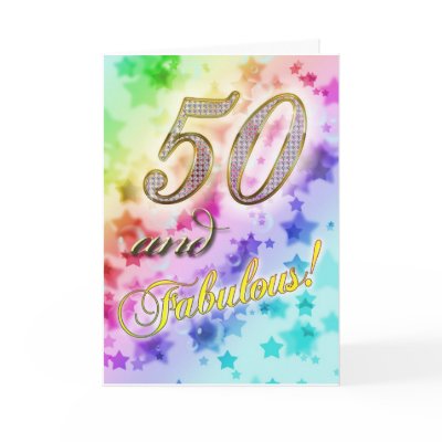 50th birthday for someone Fabulous Greeting Cards by Eggznbeenz
