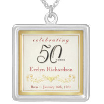 50th Birthday Gift - Elegant Keepsake Pendant