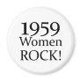 50th Birthday Gifts, 1959 Women Rock! Fridge Magnets