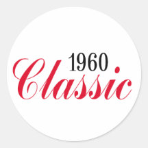 50th birthday gifts, 1960 Classic! Round Sticker