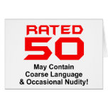 50th Birthday Gifts, Rated 50! cards