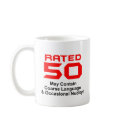 50th Birthday Gifts, Rated 50! mugs