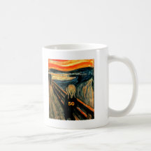 50th Birthday Gifts, The Scream 50! Mugs