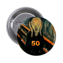 50th Birthday Gifts, The Scream 50! Pins